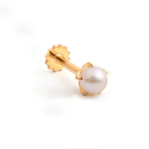 LARGE 21K GOLD NOSEPIN WITH PEARL